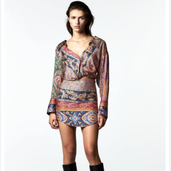 ZARA | Printed Mino Skirt - Picture 2 of 9